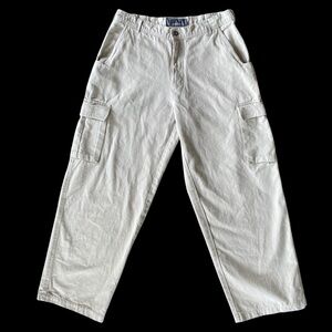Y2K 00s Nikoata Khaki Wide Leg Baggy Cargo Skate Pants 20" JNCO Style Fits 32x32